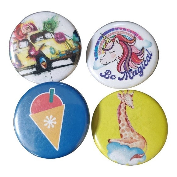 Be Magical Animal Unicorn Character Button Novelty Design Pins Lot of 4 - Picture 1 of 7